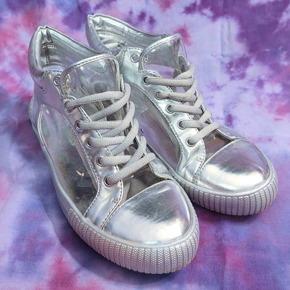 Bcbgeneration Clear & Metallic Silver Sneakers: 7 - image 6